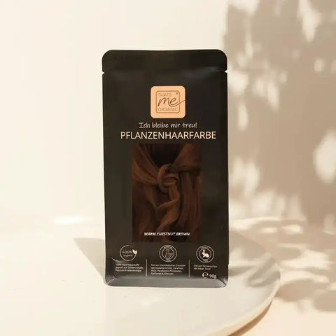 Profi-Pflanzenhaarfarbe SET "warmes Kastanien braun - warm chestnut brown"