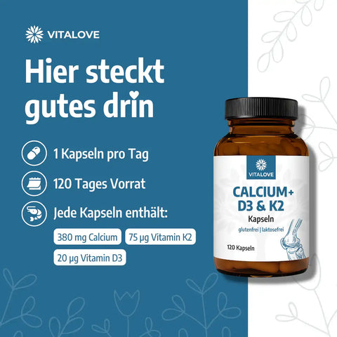 Calcium + D3 & K2 Capsules - 120 Capsules