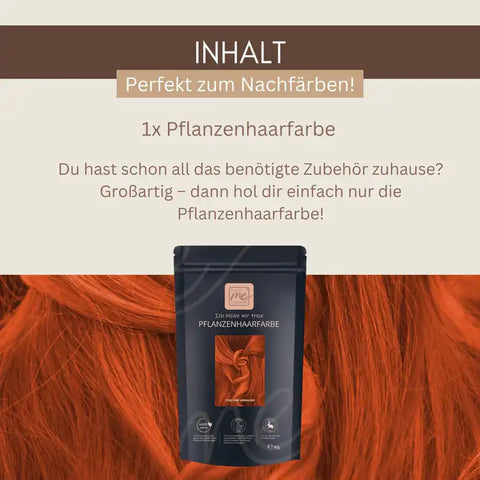 Kit de coloration capillaire végétale professionnelle "henné rouge froid pur"