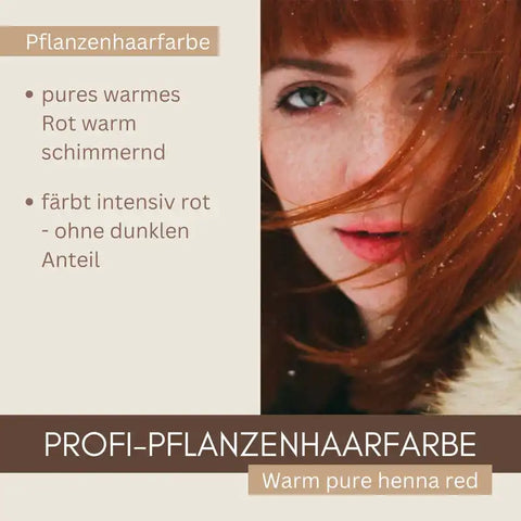 Profi-Pflanzenhaarfarbe SET "warmes rotes Henna pur - warm pure henna red"
