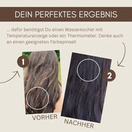 Profi-Pflanzenhaarfarbe SET kühles dunkles Mahagony-Braun "cool deep mahagony brown"