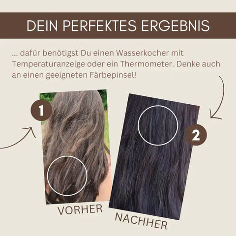 Profi-Pflanzenhaarfarbe SET kühles dunkles Mahagony-Braun "cool deep mahagony brown"