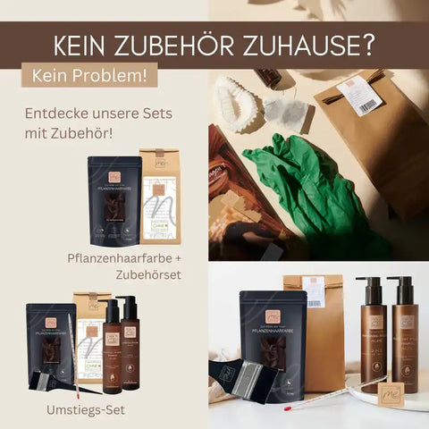 Profi-Pflanzenhaarfarbe SET kühles dunkles Mahagony-Braun "cool deep mahagony brown"