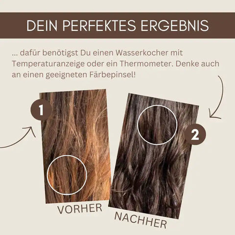 Profi-Pflanzenhaarfarbe SET "warmes Kastanien braun - warm chestnut brown"