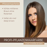 Profi-Pflanzenhaarfarbe SET "kühles mittleres Braun - cool middle brown"