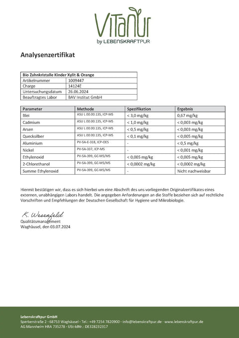 Bio Zahnkristalle® Kinder Xylit & Orange