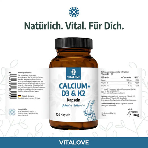 Calcium + D3 & K2 Capsules - 120 Capsules