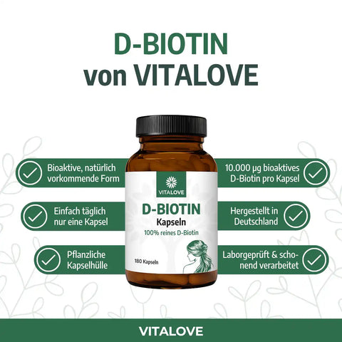 Gélules de Biotine (Vitamine B7) – 180 gélules