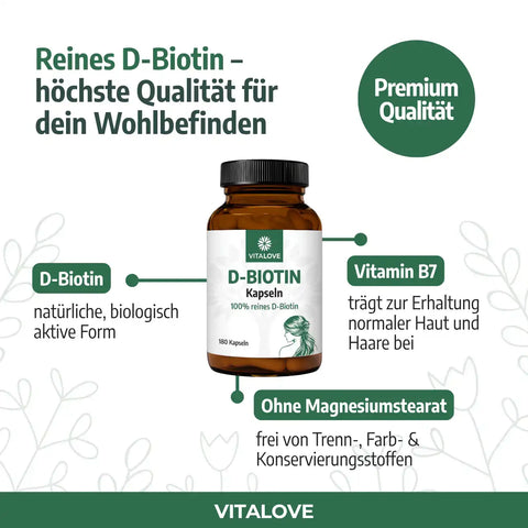 Gélules de Biotine (Vitamine B7) – 180 gélules