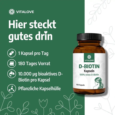 Gélules de Biotine (Vitamine B7) – 180 gélules