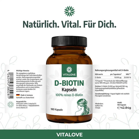 Gélules de Biotine (Vitamine B7) – 180 gélules