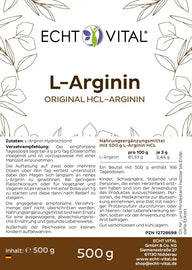 L-Arginine - sachet de 500 g de poudre