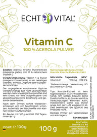 Vitamin C - Beutel mit 100 g Pulver