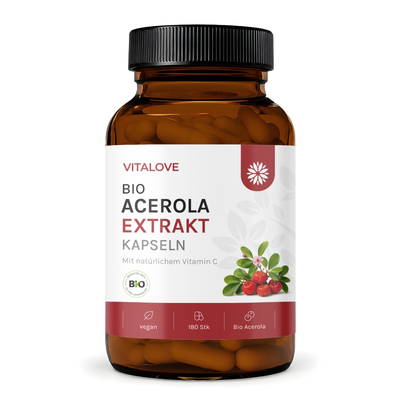 Vitamina C naturale in capsule - Estratto biologico di acerola - 180 capsule