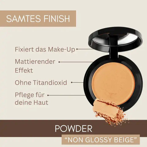 Poudre bio – maquillage matifiant, végétalien + sans produits chimiques pour tout type de peau