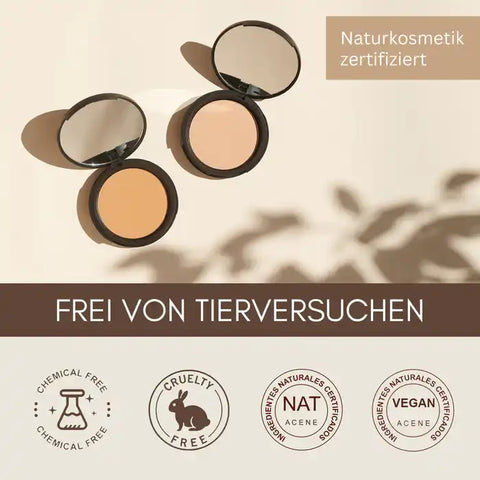 Poudre bio – maquillage matifiant, végétalien + sans produits chimiques pour tout type de peau