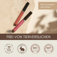 Organic Lip Gloss Shiny Pink + Shiny Nude - Caring, Covering + Cruelty-Free | Natural Cosmetics