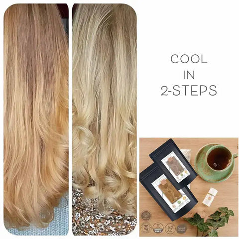 Profi-Pflanzenhaarfarbe kühles Sahara-Blond "cool sahara blond in 2-Steps" 2x 90g Nachfüllpacks