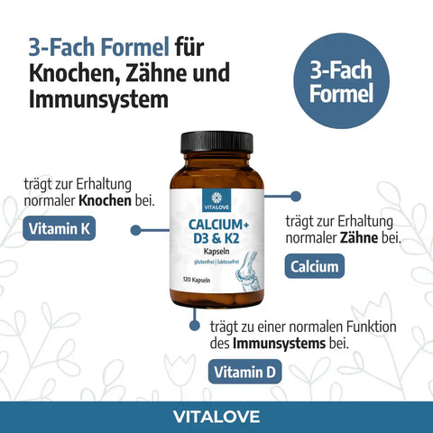 Calcium + D3 & K2 Capsules - 120 Capsules