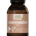 Vitanur Bio Knochenbrühe Pulver 150g im braunen Glas mit Etikett und schwarzem Deckel