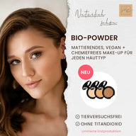 Poudre bio – maquillage matifiant, végétalien + sans produits chimiques pour tout type de peau