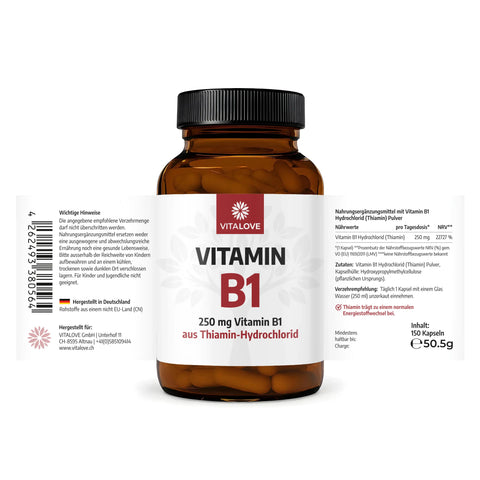 Vitamin B1 Capsules (Thiamine HCl) - 150 Capsules